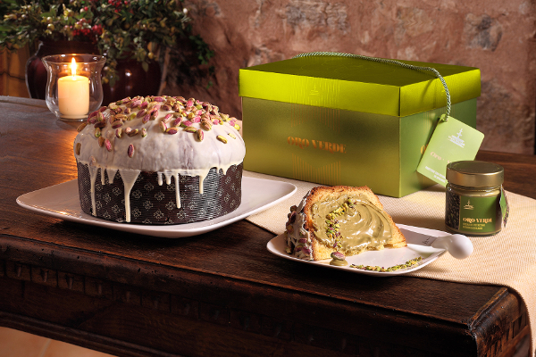 Panettone Pistazien Oro Fiasconaro mit Crème